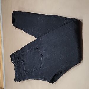 Fashion Nova Men Size 32 Black Crater Jeans Destroyed, Zip Ankle, Skinny, EUC